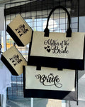 Custom Burlap Tote Bag & Makeup Bag Set