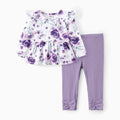 Baby Girl 2-Piece Rose Print Set | Flutter Sleeve