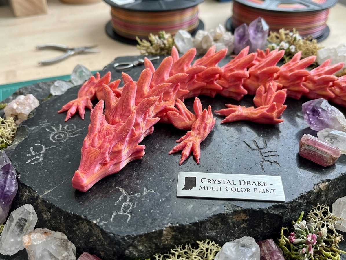 3D Printed Articulated Dragon - Dual Color