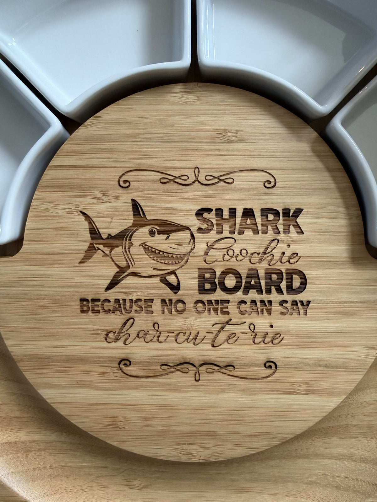 Personalized 13-Inch Acacia Charcuterie Board with Hidden Drawer
