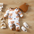Baby Bear Jumpsuit with Matching Ear Hat | Brown